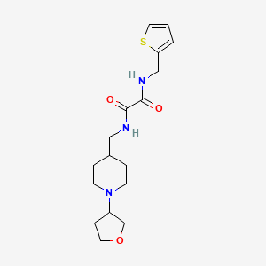 molecular formula C17H25N3O3S B2486634 N1-((1-(tetrahydrofuran-3-yl)piperidin-4-yl)methyl)-N2-(thiophen-2-ylmethyl)oxalamide CAS No. 2034204-92-5