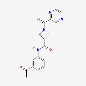 molecular formula C17H16N4O3 B2486644 N-(3-acetylphenyl)-1-(pyrazine-2-carbonyl)azetidine-3-carboxamide CAS No. 1448123-22-5