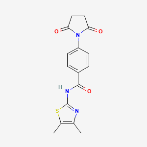 molecular formula C16H15N3O3S B2486646 N-(4,5-dimethyl-1,3-thiazol-2-yl)-4-(2,5-dioxopyrrolidin-1-yl)benzamide CAS No. 923443-96-3