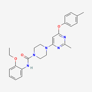 molecular formula C25H29N5O3 B2486655 N-(2-ethoxyphenyl)-4-[2-methyl-6-(4-methylphenoxy)pyrimidin-4-yl]piperazine-1-carboxamide CAS No. 946232-17-3