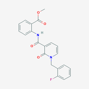 molecular formula C21H17FN2O4 B2486664 methyl 2-{1-[(2-fluorophenyl)methyl]-2-oxo-1,2-dihydropyridine-3-amido}benzoate CAS No. 946221-93-8
