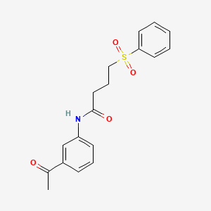 molecular formula C18H19NO4S B2486673 N-(3-acetylphenyl)-4-(benzenesulfonyl)butanamide CAS No. 922849-90-9