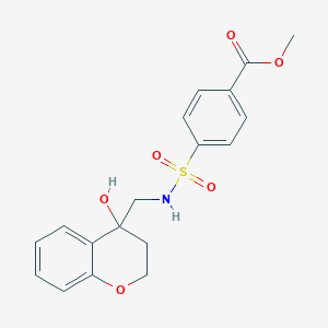 molecular formula C18H19NO6S B2486681 methyl 4-(N-((4-hydroxychroman-4-yl)methyl)sulfamoyl)benzoate CAS No. 1396794-05-0