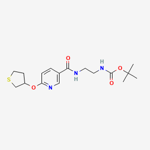 molecular formula C17H25N3O4S B2486720 Tert-butyl (2-(6-((tetrahydrothiophen-3-yl)oxy)nicotinamido)ethyl)carbamate CAS No. 2034238-25-8