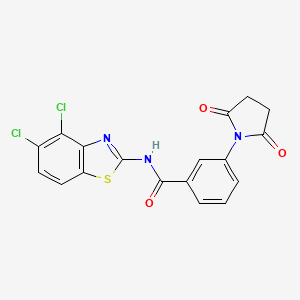 molecular formula C18H11Cl2N3O3S B2486752 N-(4,5-dichloro-1,3-benzothiazol-2-yl)-3-(2,5-dioxopyrrolidin-1-yl)benzamide CAS No. 897618-04-1