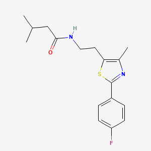 molecular formula C17H21FN2OS B2486760 N-{2-[2-(4-fluorophenyl)-4-methyl-1,3-thiazol-5-yl]ethyl}-3-methylbutanamide CAS No. 923139-29-1