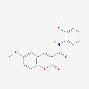 molecular formula C18H15NO5 B2486762 6-methoxy-N-(2-methoxyphenyl)-2-oxo-2H-chromene-3-carboxamide CAS No. 302815-69-6