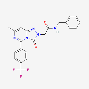 B2486788 N-benzyl-2-{7-methyl-3-oxo-5-[4-(trifluoromethyl)phenyl][1,2,4]triazolo[4,3-c]pyrimidin-2(3H)-yl}acetamide CAS No. 1251608-72-6