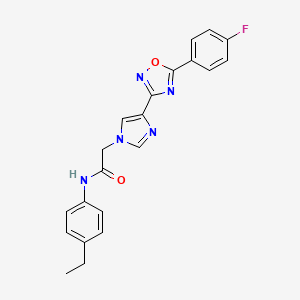 molecular formula C21H18FN5O2 B2486794 N-(4-ethylphenyl)-2-{4-[5-(4-fluorophenyl)-1,2,4-oxadiazol-3-yl]-1H-imidazol-1-yl}acetamide CAS No. 1251625-91-8