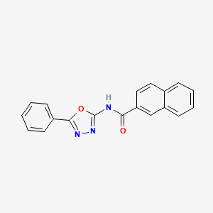 molecular formula C19H13N3O2 B2486796 N-(5-phenyl-1,3,4-oxadiazol-2-yl)naphthalene-2-carboxamide CAS No. 888410-00-2