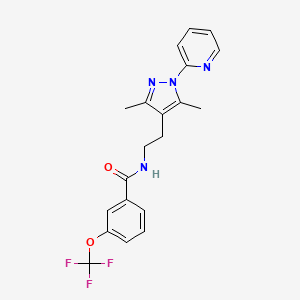 molecular formula C20H19F3N4O2 B2486799 N-(2-(3,5-dimethyl-1-(pyridin-2-yl)-1H-pyrazol-4-yl)ethyl)-3-(trifluoromethoxy)benzamide CAS No. 2034544-93-7