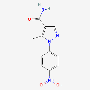 molecular formula C11H10N4O3 B2486803 5-methyl-1-(4-nitrophenyl)-1H-pyrazole-4-carboxamide CAS No. 292160-46-4