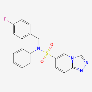 molecular formula C19H15FN4O2S B2486808 N-[(4-fluorophenyl)methyl]-N-phenyl-[1,2,4]triazolo[4,3-a]pyridine-6-sulfonamide CAS No. 1251704-97-8