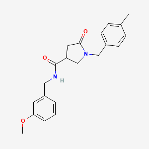 molecular formula C21H24N2O3 B2486814 N-[(3-methoxyphenyl)methyl]-1-[(4-methylphenyl)methyl]-5-oxopyrrolidine-3-carboxamide CAS No. 1390228-46-2
