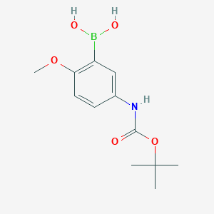 molecular formula C12H18BNO5 B2486868 (5-{[(Tert-butoxy)carbonyl]amino}-2-methoxyphenyl)boronic acid CAS No. 2377606-32-9