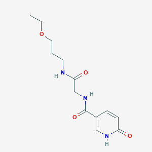 molecular formula C13H19N3O4 B2486871 N-(2-((3-ethoxypropyl)amino)-2-oxoethyl)-6-oxo-1,6-dihydropyridine-3-carboxamide CAS No. 1226450-71-0