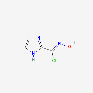 molecular formula C4H4ClN3O B2486881 N-Hydroxy-1H-imidazole-2-carboximidoyl chloride CAS No. 1261024-82-1