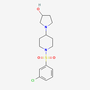 molecular formula C15H21ClN2O3S B2486884 1-(1-((3-Chlorophenyl)sulfonyl)piperidin-4-yl)pyrrolidin-3-ol CAS No. 1448132-67-9