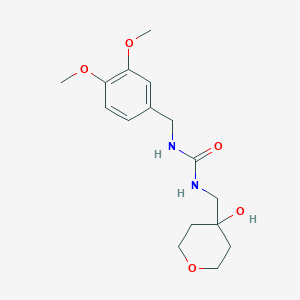molecular formula C16H24N2O5 B2486885 3-[(3,4-dimethoxyphenyl)methyl]-1-[(4-hydroxyoxan-4-yl)methyl]urea CAS No. 1351587-88-6
