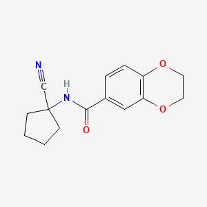 molecular formula C15H16N2O3 B2486936 N-(1-cyanocyclopentyl)-2,3-dihydro-1,4-benzodioxine-6-carboxamide CAS No. 1306038-59-4