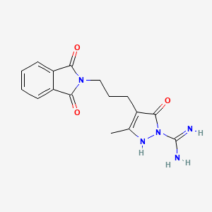 molecular formula C16H17N5O3 B2486947 4-(3-(1,3-Dioxoisoindolin-2-yl)propyl)-3-methyl-5-oxo-2,5-dihydro-1H-pyrazole-1-carboximidamide CAS No. 866145-62-2