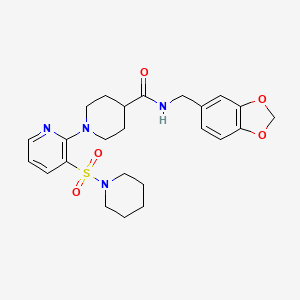 molecular formula C24H30N4O5S B2486951 N-[(2H-1,3-benzodioxol-5-yl)methyl]-1-[3-(piperidine-1-sulfonyl)pyridin-2-yl]piperidine-4-carboxamide CAS No. 1189973-36-1