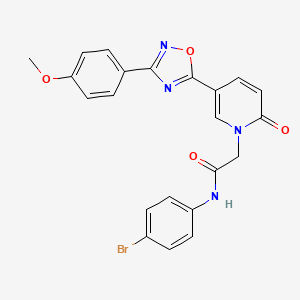 molecular formula C22H17BrN4O4 B2486952 N-(4-bromophenyl)-2-{5-[3-(4-methoxyphenyl)-1,2,4-oxadiazol-5-yl]-2-oxo-1,2-dihydropyridin-1-yl}acetamide CAS No. 1112419-33-6