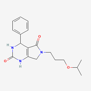 molecular formula C18H23N3O3 B2486955 6-(3-isopropoxypropyl)-4-phenyl-3,4,6,7-tetrahydro-1H-pyrrolo[3,4-d]pyrimidine-2,5-dione CAS No. 941118-61-2