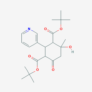 molecular formula C22H31NO6 B248697 Ditert-butyl 4-hydroxy-4-methyl-6-oxo-2-pyridin-3-ylcyclohexane-1,3-dicarboxylate 
