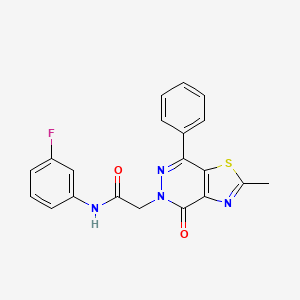 molecular formula C20H15FN4O2S B2486985 N-(3-fluorophenyl)-2-(2-methyl-4-oxo-7-phenylthiazolo[4,5-d]pyridazin-5(4H)-yl)acetamide CAS No. 941948-87-4