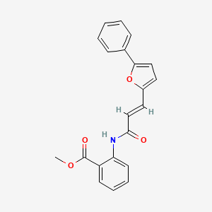 molecular formula C21H17NO4 B2486993 (E)-methyl 2-(3-(5-phenylfuran-2-yl)acrylamido)benzoate CAS No. 326018-72-8