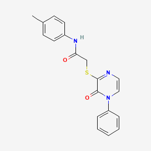 molecular formula C19H17N3O2S B2487004 N-(4-methylphenyl)-2-[(3-oxo-4-phenyl-3,4-dihydropyrazin-2-yl)sulfanyl]acetamide CAS No. 895123-50-9