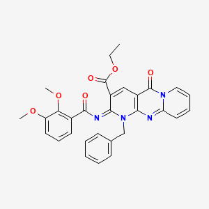 molecular formula C30H26N4O6 B2487025 ethyl 7-benzyl-6-(2,3-dimethoxybenzoyl)imino-2-oxo-1,7,9-triazatricyclo[8.4.0.03,8]tetradeca-3(8),4,9,11,13-pentaene-5-carboxylate CAS No. 534581-60-7