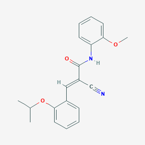 molecular formula C20H20N2O3 B2487027 (2E)-2-cyano-N-(2-methoxyphenyl)-3-[2-(propan-2-yloxy)phenyl]prop-2-enamide CAS No. 380550-96-9