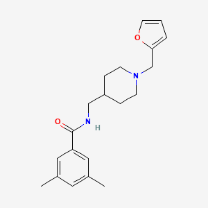 molecular formula C20H26N2O2 B2487028 N-((1-(furan-2-ylmethyl)piperidin-4-yl)methyl)-3,5-dimethylbenzamide CAS No. 953915-76-9