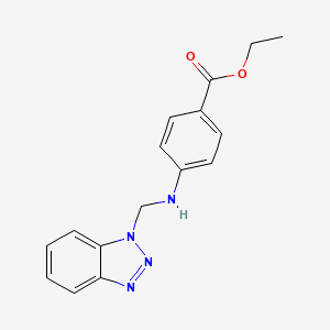 molecular formula C16H16N4O2 B2487054 Ethyl 4-[(1H-1,2,3-benzotriazol-1-ylmethyl)amino]benzoate CAS No. 62001-47-2