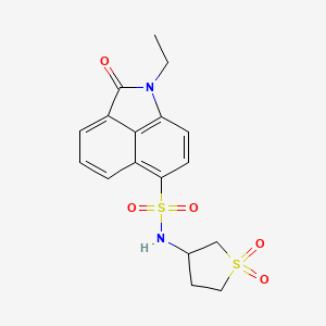 molecular formula C17H18N2O5S2 B2487055 N-(1,1-dioxidotetrahydrothiophen-3-yl)-1-ethyl-2-oxo-1,2-dihydrobenzo[cd]indole-6-sulfonamide CAS No. 438479-40-4