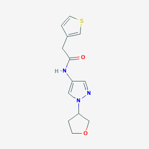 molecular formula C13H15N3O2S B2487060 N-[1-(oxolan-3-yl)-1H-pyrazol-4-yl]-2-(thiophen-3-yl)acetamide CAS No. 1797865-33-8