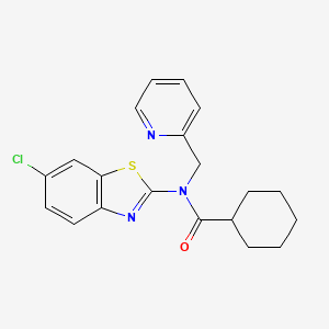 molecular formula C20H20ClN3OS B2487079 N-(6-chlorobenzo[d]thiazol-2-yl)-N-(pyridin-2-ylmethyl)cyclohexanecarboxamide CAS No. 941878-43-9