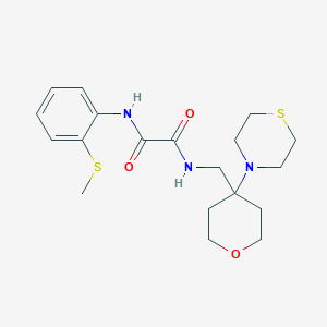 molecular formula C19H27N3O3S2 B2487082 N'-[2-(methylsulfanyl)phenyl]-N-{[4-(thiomorpholin-4-yl)oxan-4-yl]methyl}ethanediamide CAS No. 2415631-67-1
