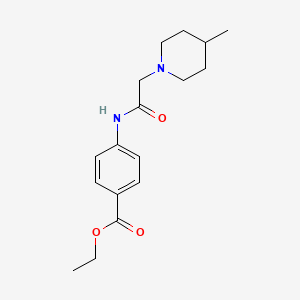 molecular formula C17H24N2O3 B2487101 ETHYL 4-[2-(4-METHYLPIPERIDIN-1-YL)ACETAMIDO]BENZOATE CAS No. 712309-80-3
