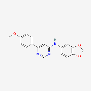 molecular formula C18H15N3O3 B2487103 N-(2H-1,3-benzodioxol-5-yl)-6-(4-methoxyphenyl)pyrimidin-4-amine CAS No. 1203291-99-9