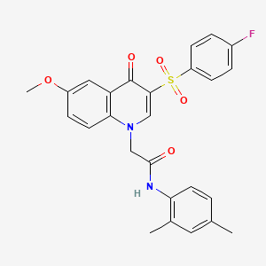 molecular formula C26H23FN2O5S B2487107 N-(2,4-dimethylphenyl)-2-[3-(4-fluorobenzenesulfonyl)-6-methoxy-4-oxo-1,4-dihydroquinolin-1-yl]acetamide CAS No. 866808-79-9