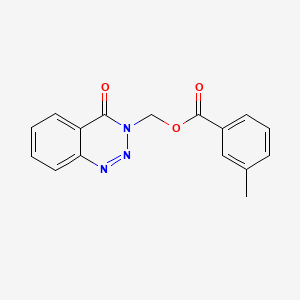 molecular formula C16H13N3O3 B2487109 (4-oxo-3,4-dihydro-1,2,3-benzotriazin-3-yl)methyl 3-methylbenzoate CAS No. 455292-88-3
