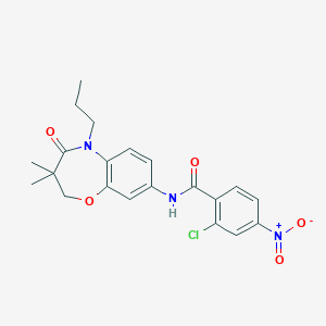 2-chloro-N-(3,3-dimethyl-4-oxo-5-propyl-2,3,4,5-tetrahydrobenzo[b][1,4]oxazepin-8-yl)-4-nitrobenzamide