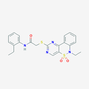 2-((6-ethyl-5,5-dioxido-6H-benzo[c]pyrimido[4,5-e][1,2]thiazin-2-yl)thio)-N-(2-ethylphenyl)acetamide