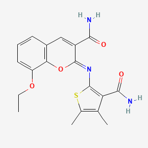 (2Z)-2-[(3-carbamoyl-4,5-dimethylthiophen-2-yl)imino]-8-ethoxy-2H-chromene-3-carboxamide
