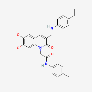 N-(4-ethylphenyl)-2-(3-(((4-ethylphenyl)amino)methyl)-6,7-dimethoxy-2-oxoquinolin-1(2H)-yl)acetamide