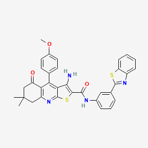 3-amino-N-(3-(benzo[d]thiazol-2-yl)phenyl)-4-(4-methoxyphenyl)-7,7-dimethyl-5-oxo-5,6,7,8-tetrahydrothieno[2,3-b]quinoline-2-carboxamide