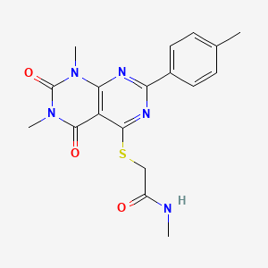 2-[1,3-dimethyl-7-(4-methylphenyl)-2,4-dioxopyrimido[4,5-d]pyrimidin-5-yl]sulfanyl-N-methylacetamide